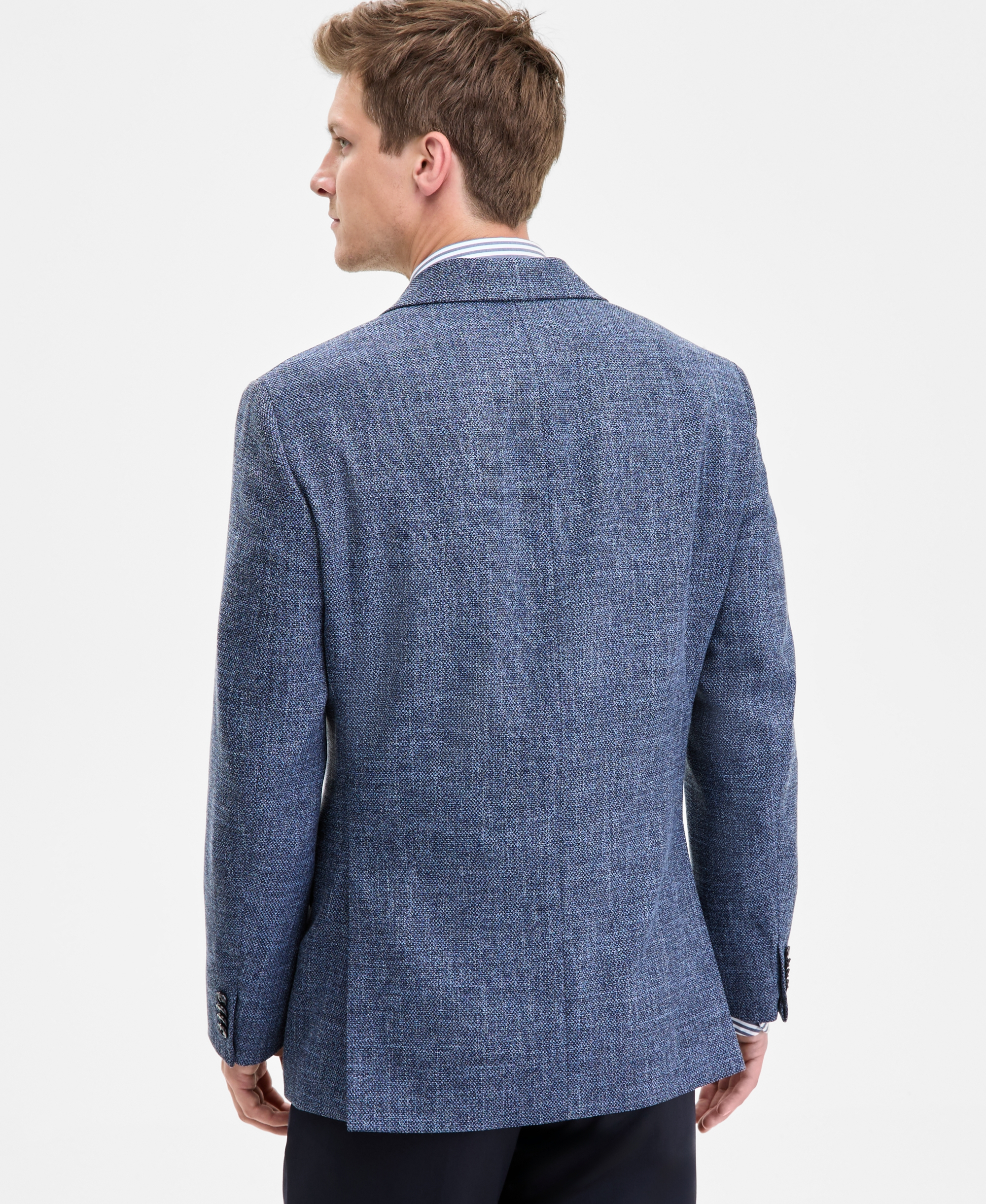 Tommy Hilfiger Men's Modern-Fit Textured Blue Sport Coat - BLUE