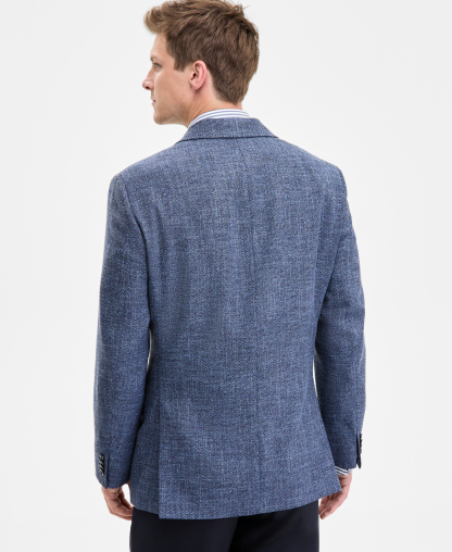 Tommy Hilfiger Men's Modern-Fit Textured Blue Sport Coat - BLUE