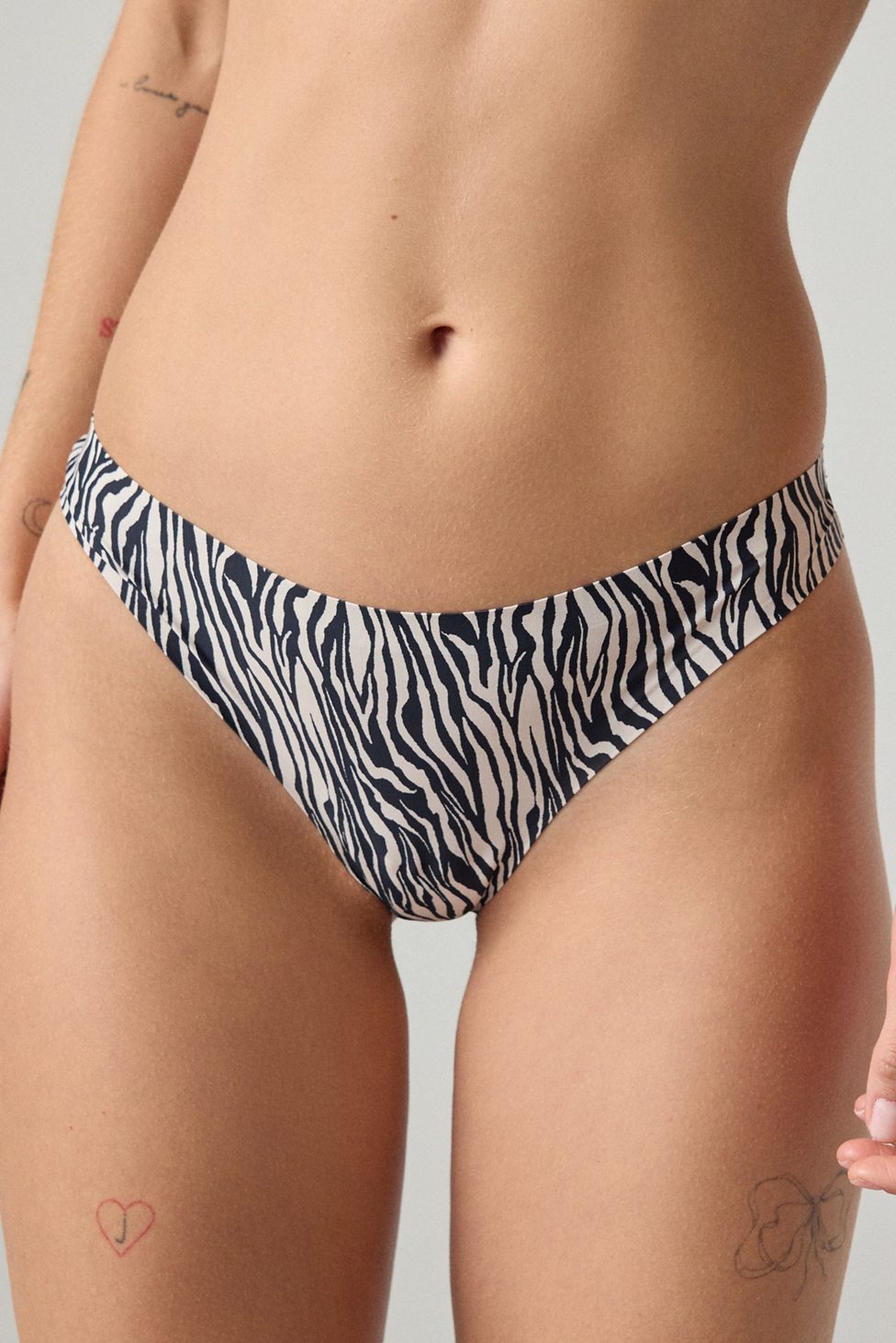 Out From Under Second Skin Fusion Thong - Zebra Print