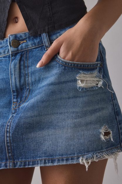 BDG Onna Denim Micro Mini Skirt - Sky