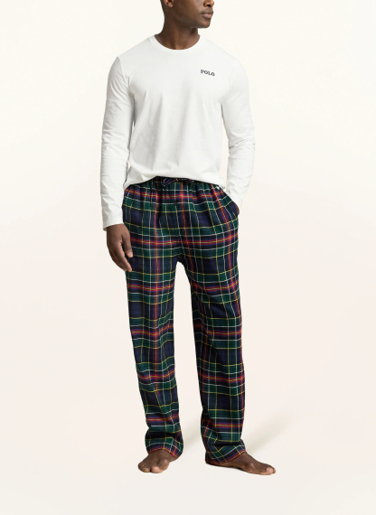 POLO RALPH LAUREN Schlafanzug aus Flanell – DUNKELBLAU / GRÜN / WEISS