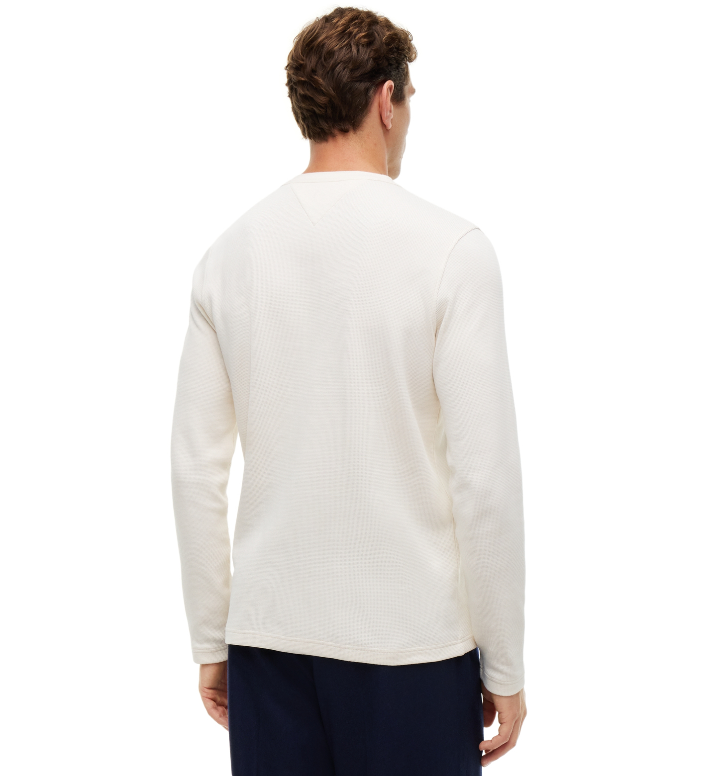 Tommy Hilfiger Men's Waffle Texture Henley Shirt - Ivory Petal