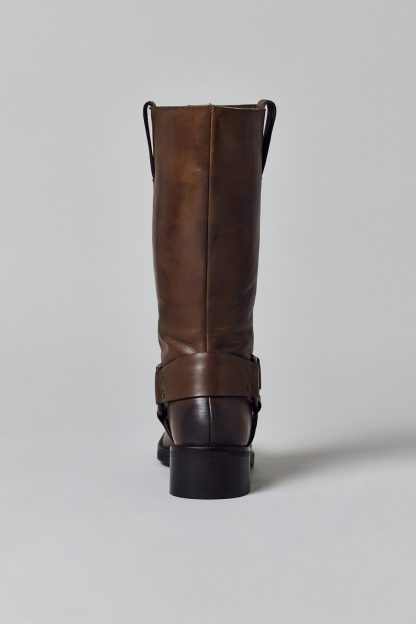 UO Moto Harness Boots - Brown Distressed