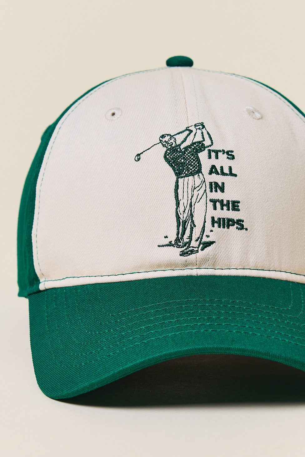 All In The Hips Embroidered Hat - Green