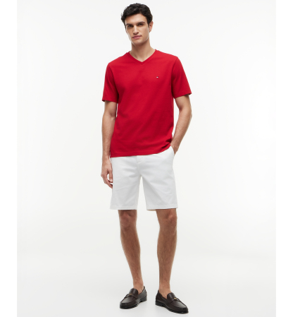 Tommy Hilfiger Men's Essential Cotton V-Neck Regular-Fit T-Shirt - Medium Red