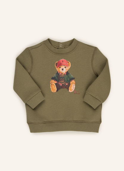 POLO RALPH LAUREN Sweatshirt – OLIV / HELLBRAUN / DUNKELORANGE
