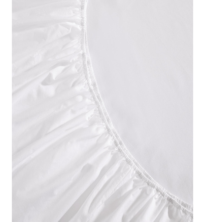 Tommy Hilfiger Essentials Solid Cotton Percale Fitted Sheets - White