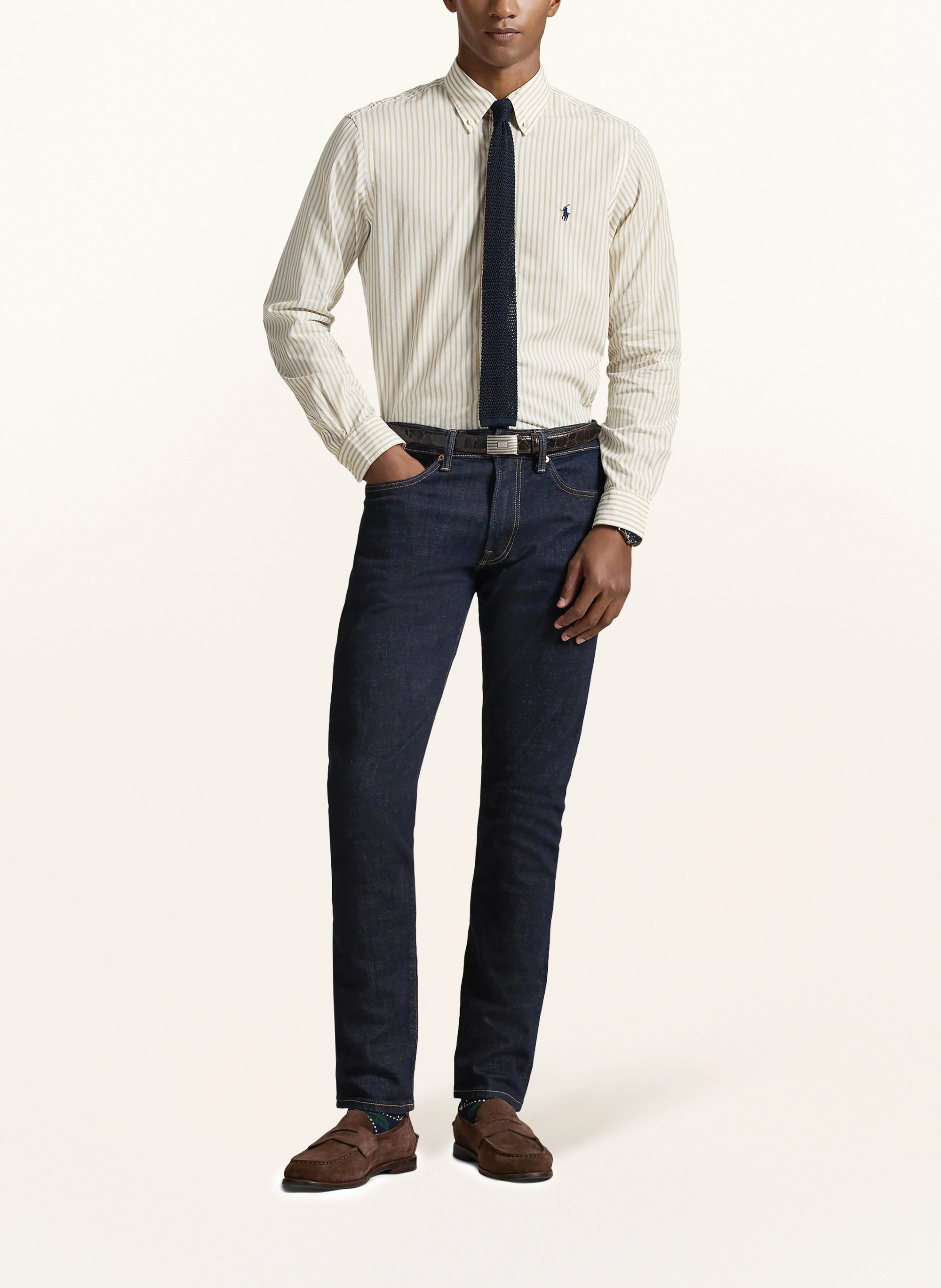 POLO RALPH LAUREN Hemd Custom Fit – BEIGE / WEISS (2)