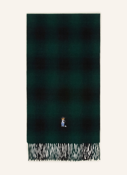 POLO RALPH LAUREN Schal – DUNKELGRÜN / SCHWARZ