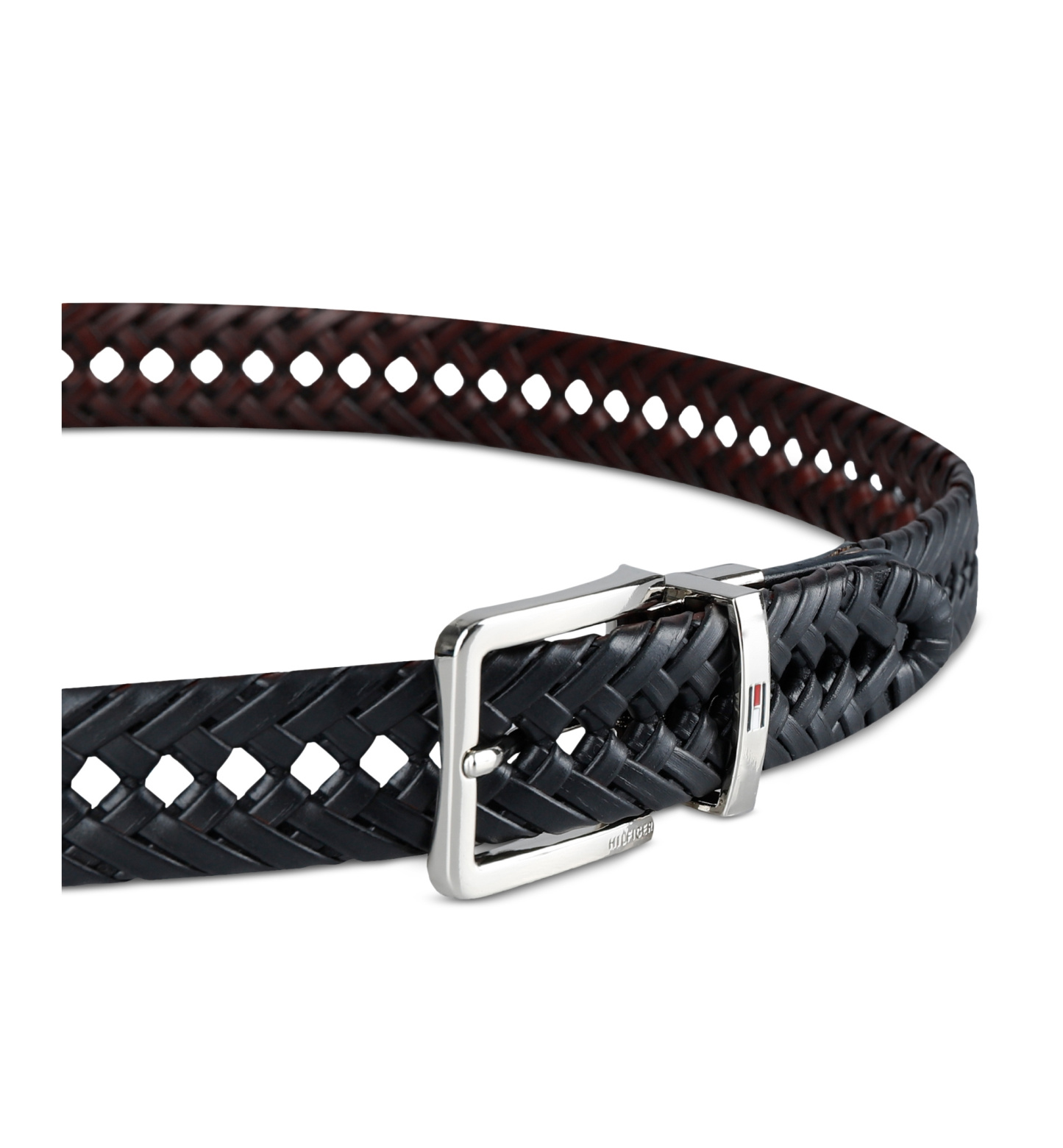 32MM Tommy Hilfiger Men's Reversible Lace Logo Belt - Black/Brown