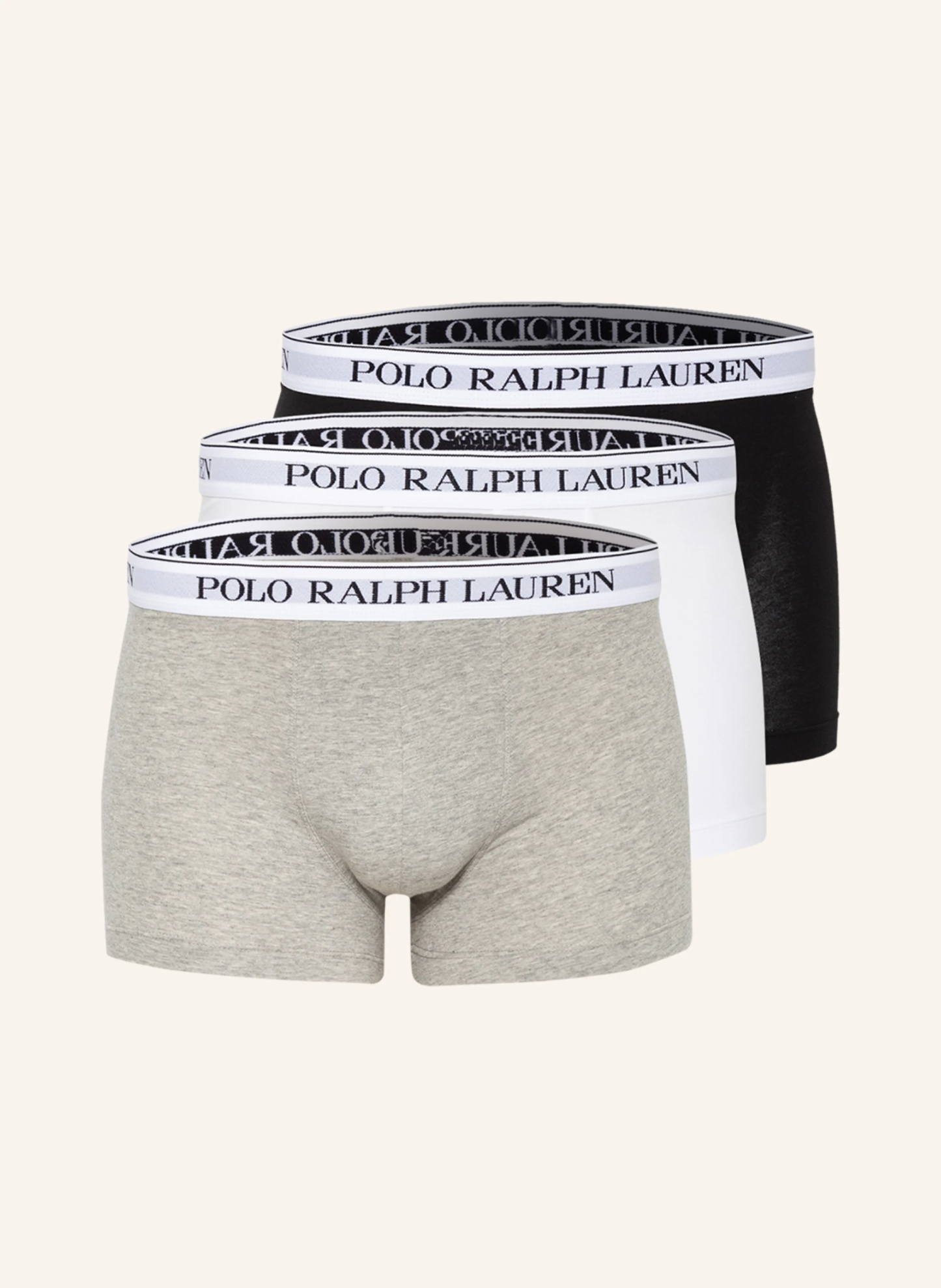 POLO RALPH LAUREN 3er-Pack Boxershorts – HELLGRAU / WEISS / SCHWARZ