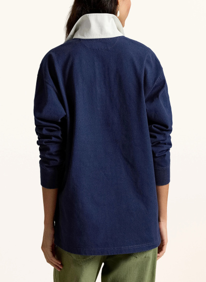 POLO RALPH LAUREN Rugbyshirt – DUNKELBLAU / WEISS