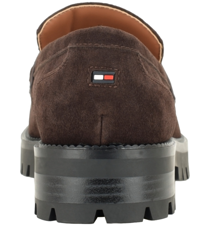 Tommy Hilfiger Women's Yesen Lug Sole Penny Loafers - Dark Brown Suede