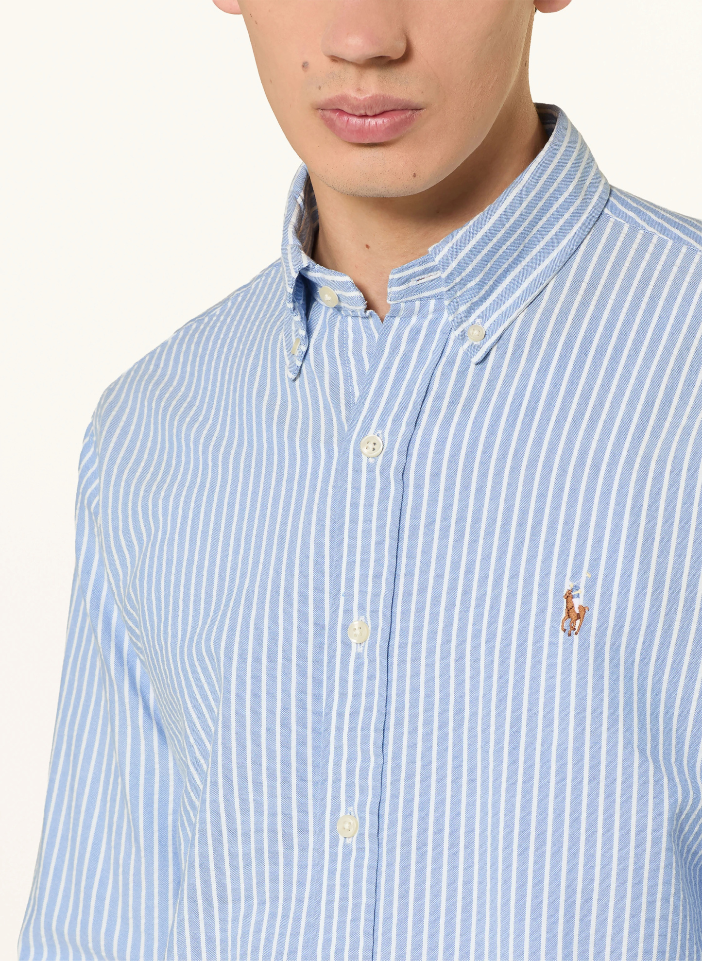 POLO RALPH LAUREN Hemd OXFORD Slim Fit – HELLBLAU / WEISS
