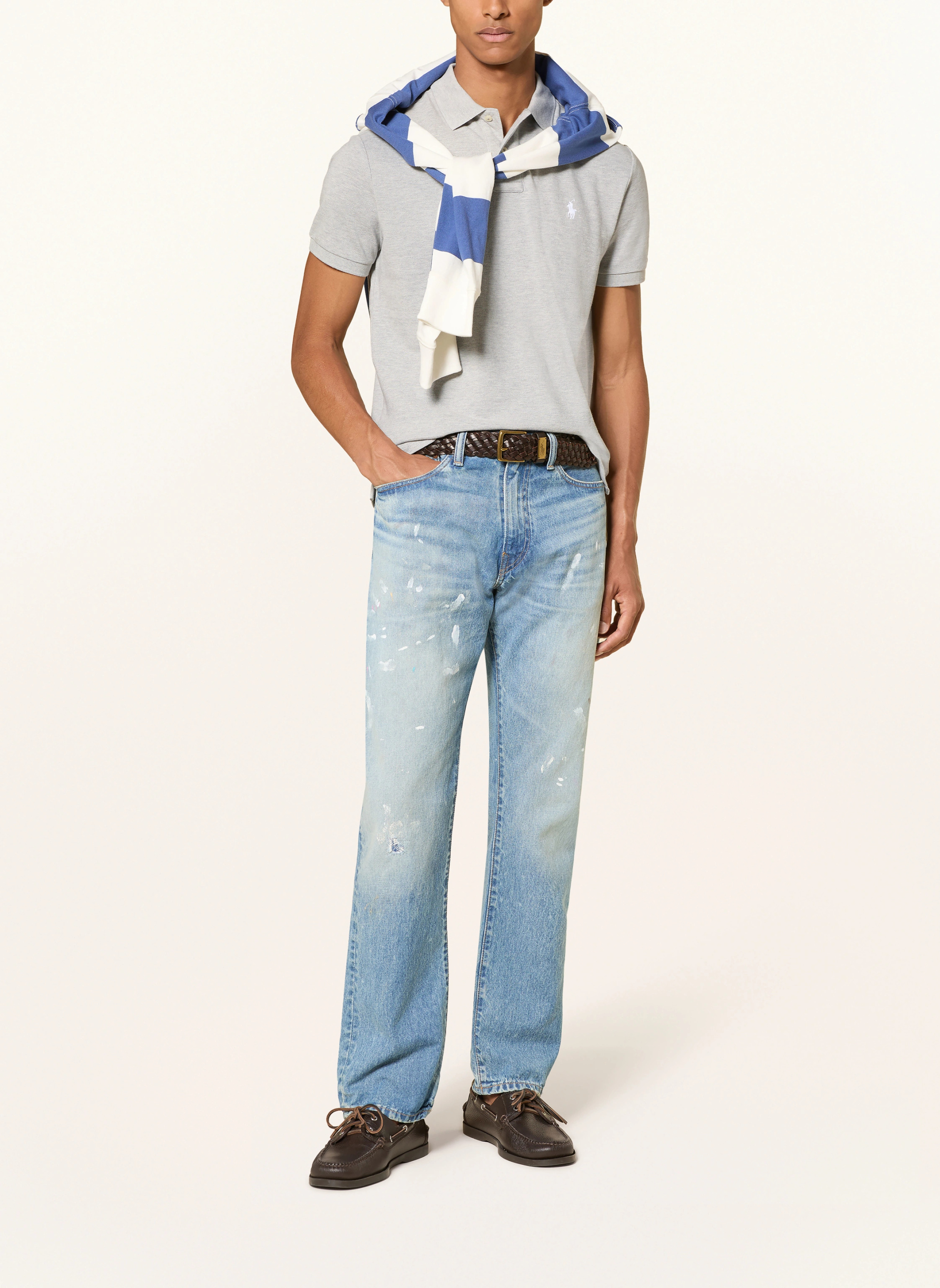 POLO RALPH LAUREN Piqué-Poloshirt Custom Slim Fit – GRAU