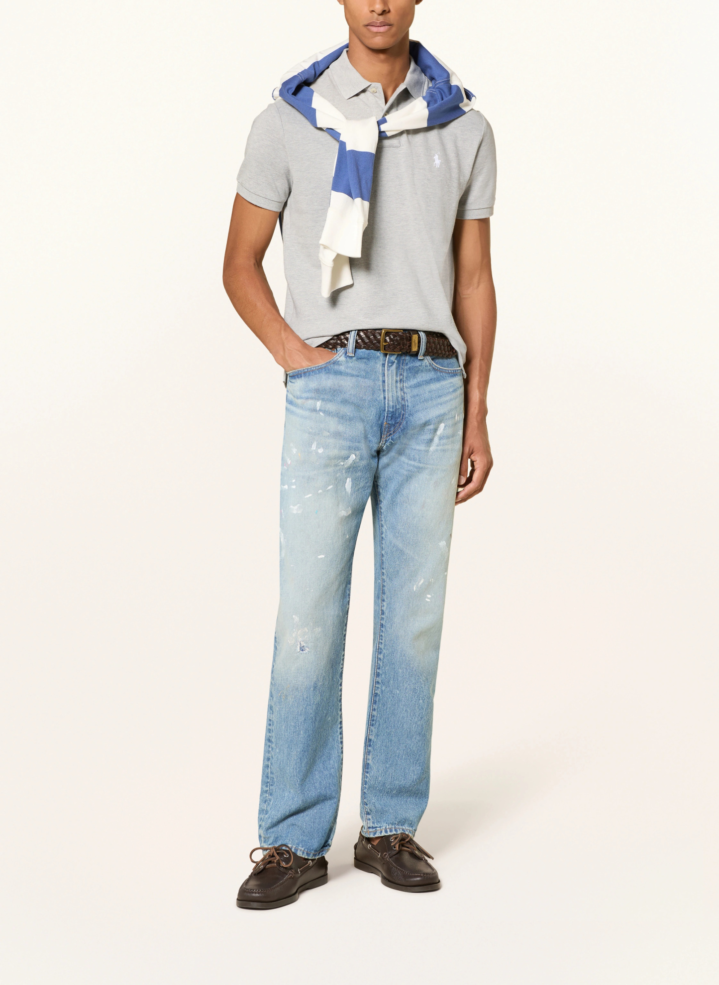 POLO RALPH LAUREN Piqué-Poloshirt Custom Slim Fit – GRAU
