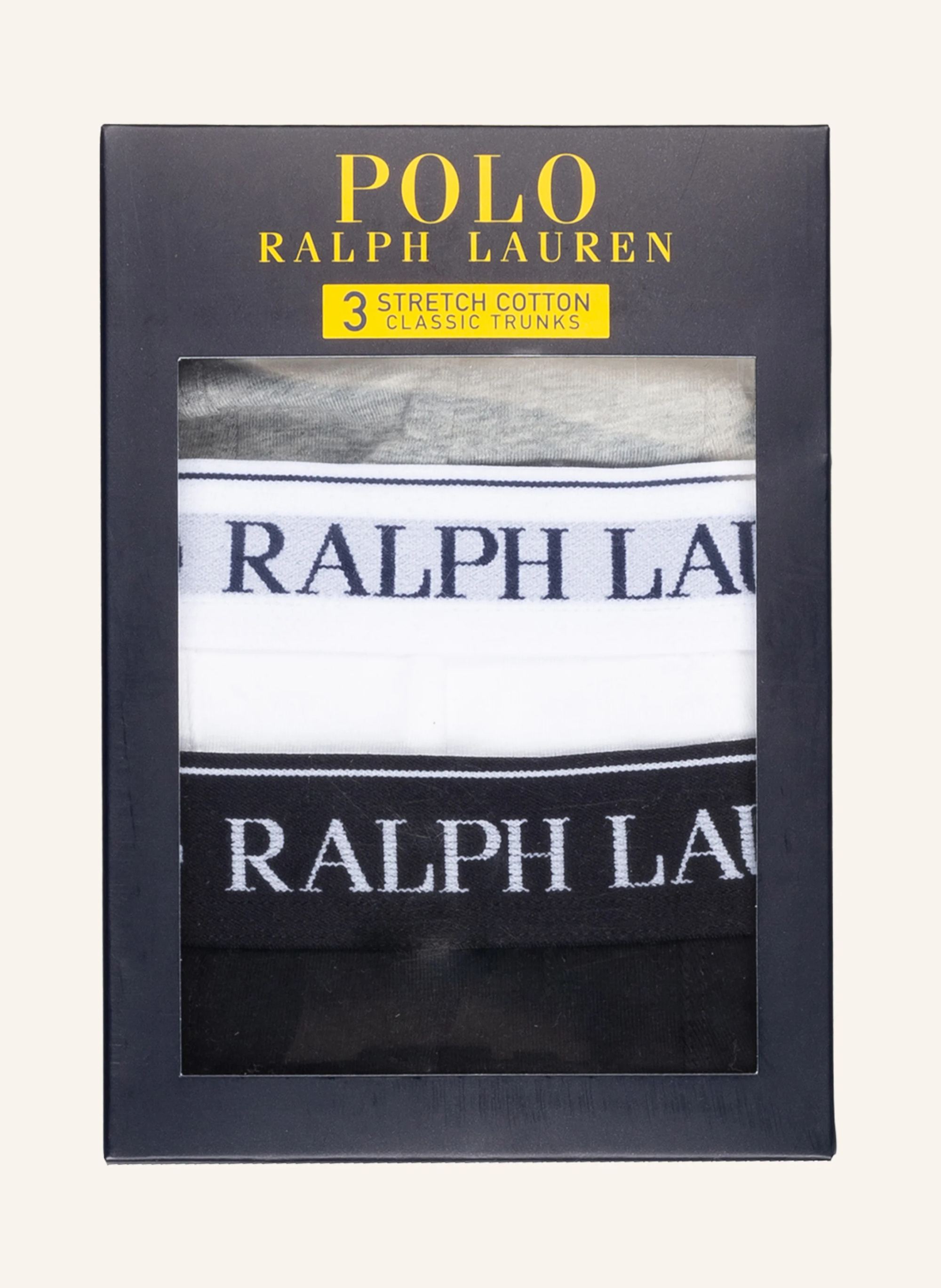 POLO RALPH LAUREN 3er-Pack Boxershorts – SCHWARZ / WEISS / GRAU