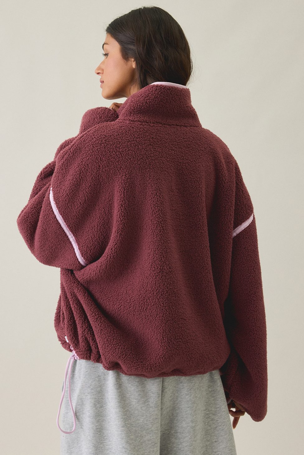 Out From Under Pretty Plush Fleece Quarter Zip Pullover - Dark Purple