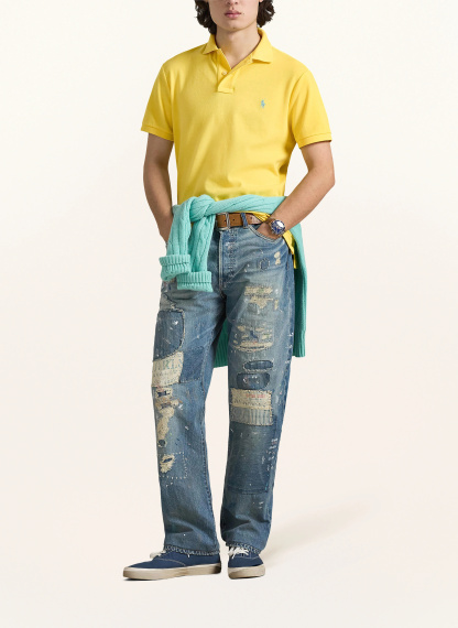 POLO RALPH LAUREN Piqué-Poloshirt Custom Slim Fit – GELB / HELLBLAU