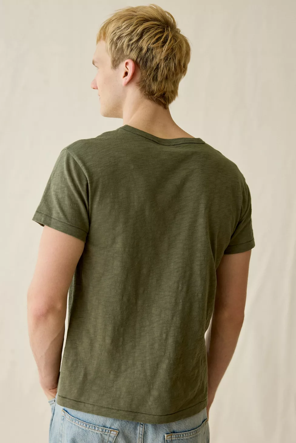 Standard Cloth Paco Slim Slub Cotton Tee - Green