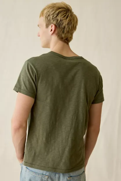 Standard Cloth Paco Slim Slub Cotton Tee - Green
