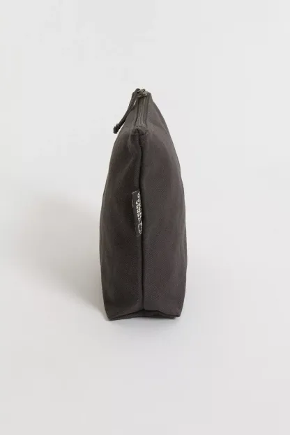 Terra Thread Organic Cotton Canvas Zippered Pouch - Dark Grey