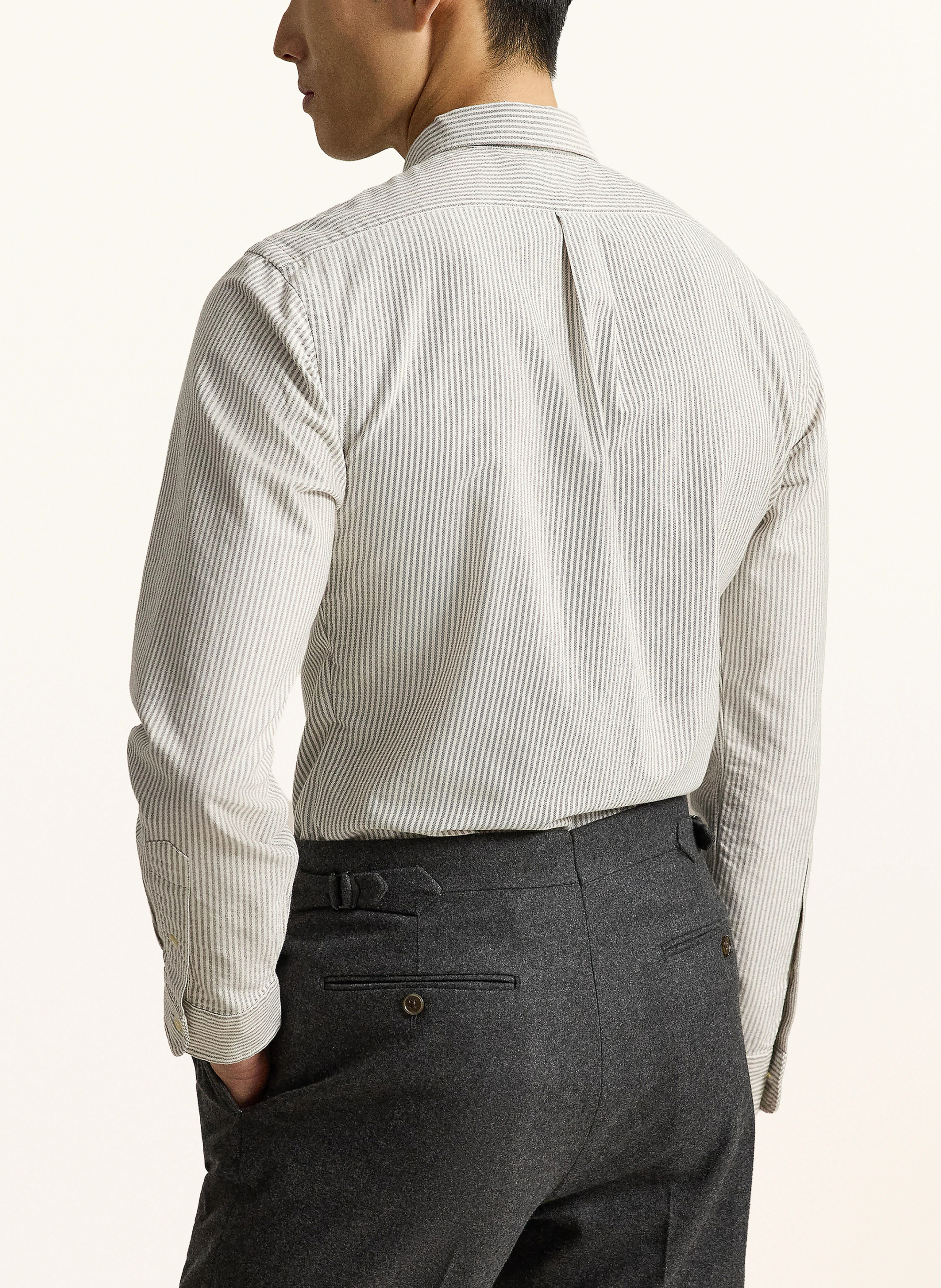 POLO RALPH LAUREN Hemd Custom Fit – WEISS / TAUPE