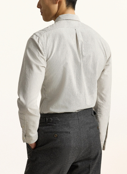 POLO RALPH LAUREN Hemd Custom Fit – WEISS / TAUPE
