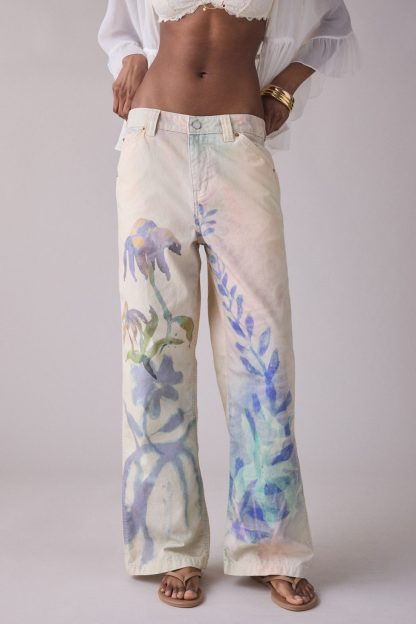 BDG Jaya Printed Baggy Pants - Painted Floral