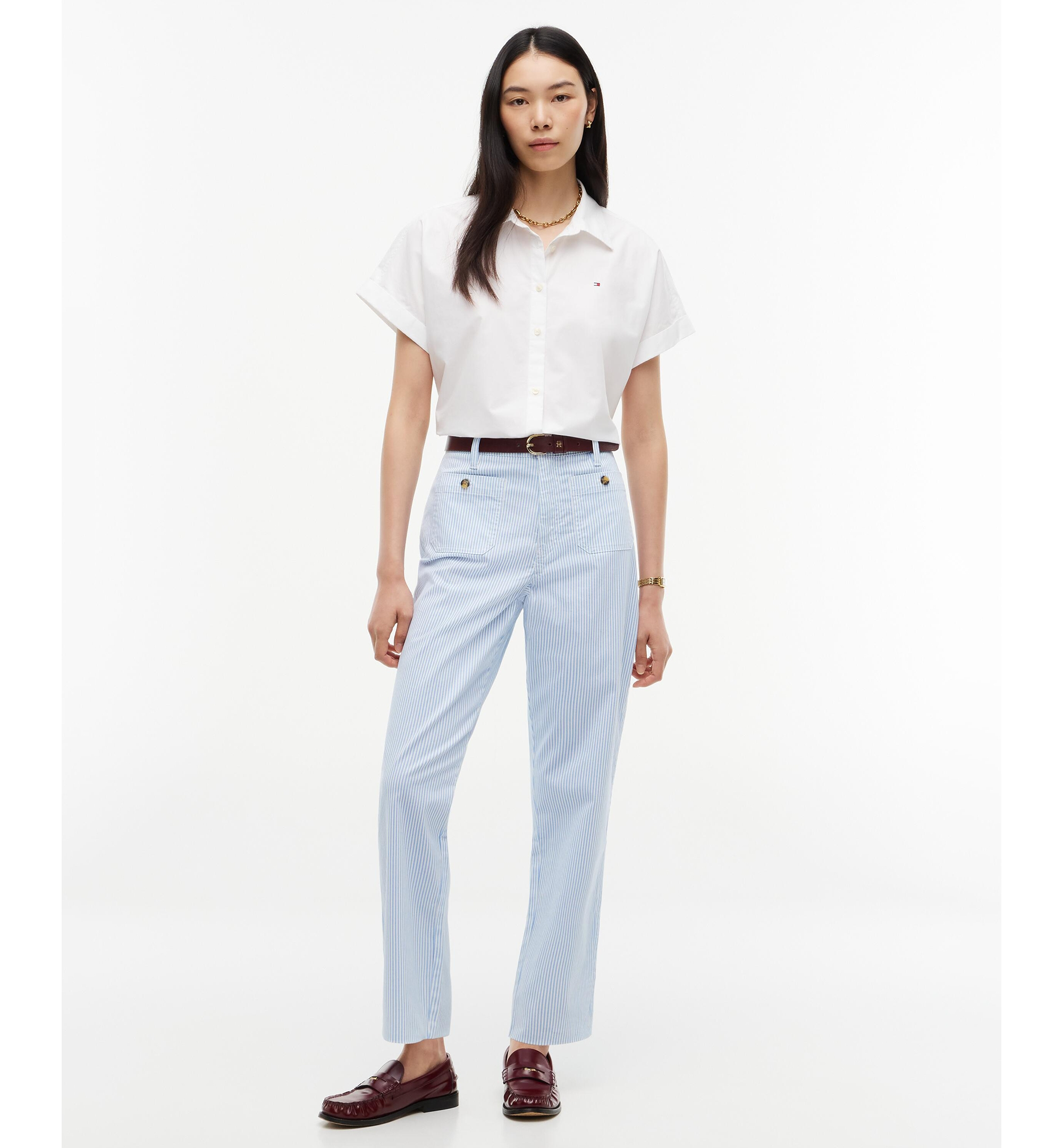 Tommy Hilfiger Damen-Twill-Chinohose mit aufgesetzten Taschen – Classic Ithaca