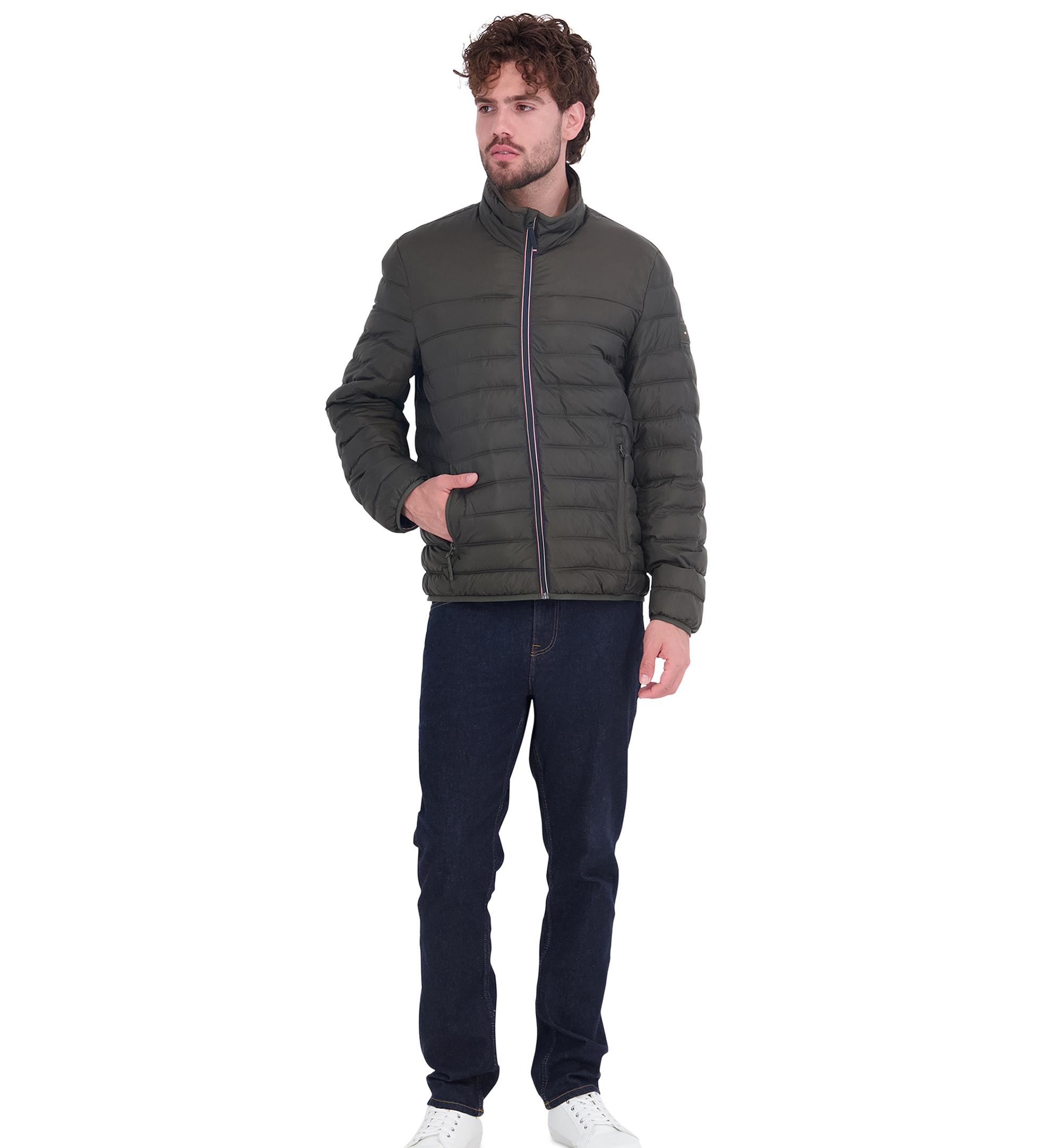 Tommy Hilfiger Men's Unhooded Packable Jacket - Olive
