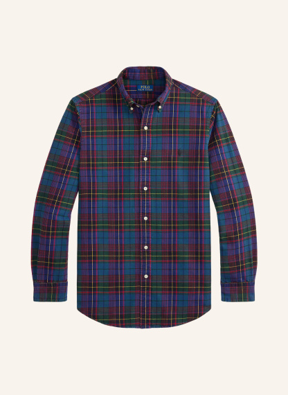 POLO RALPH LAUREN Flanellhemd Custom Fit – DUNKELGRÜN / ROT / DUNKELBLAU