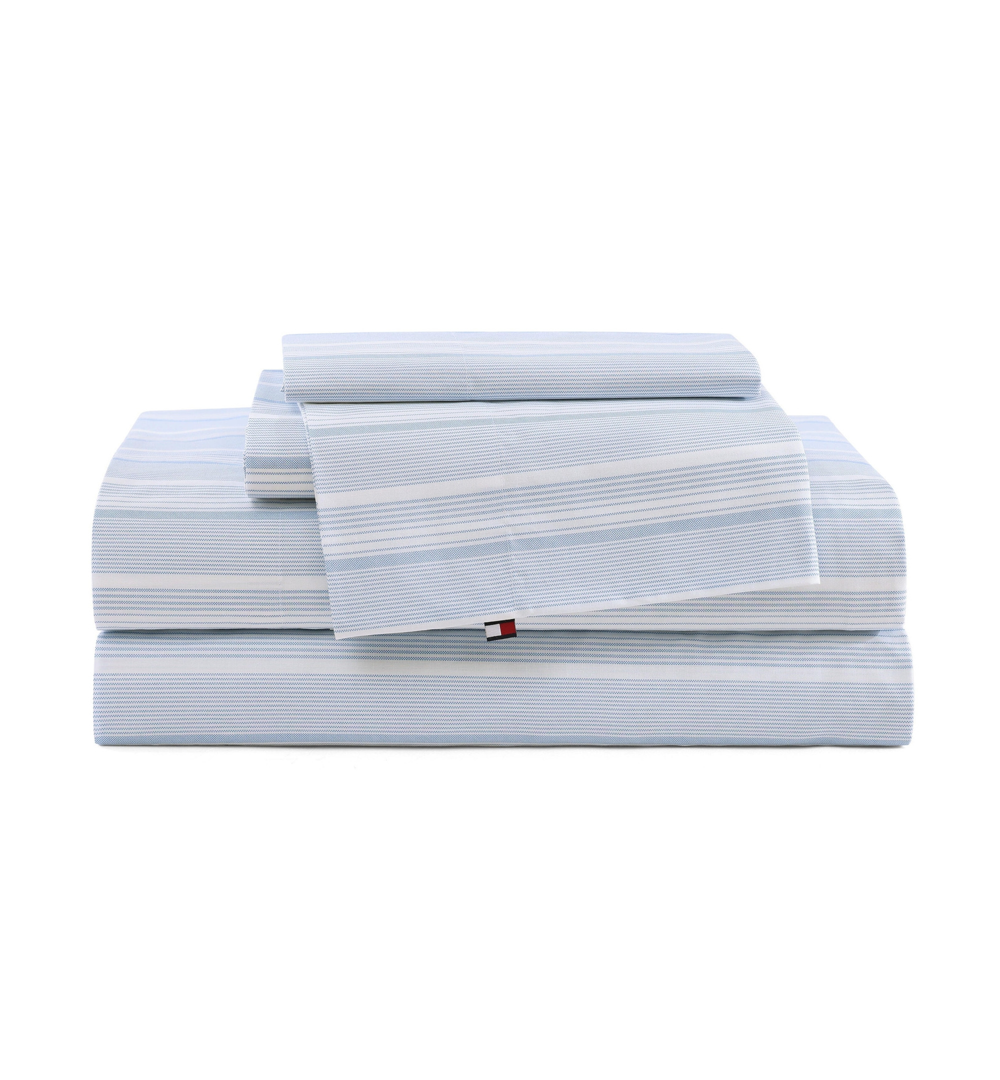 Tommy Hilfiger Printed 200-Thread Count Cotton Percale Sheet Set - Sailing Stripe