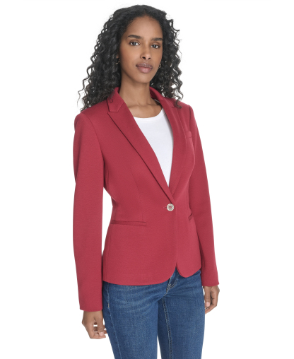 Tommy Hilfiger Women's One-Button Blazer - Crimson