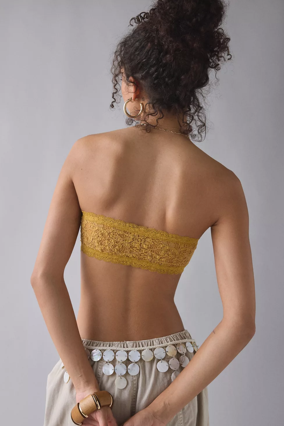 Out From Under Veronica Lace Pinch-Front Bandeau Bralette - Gold