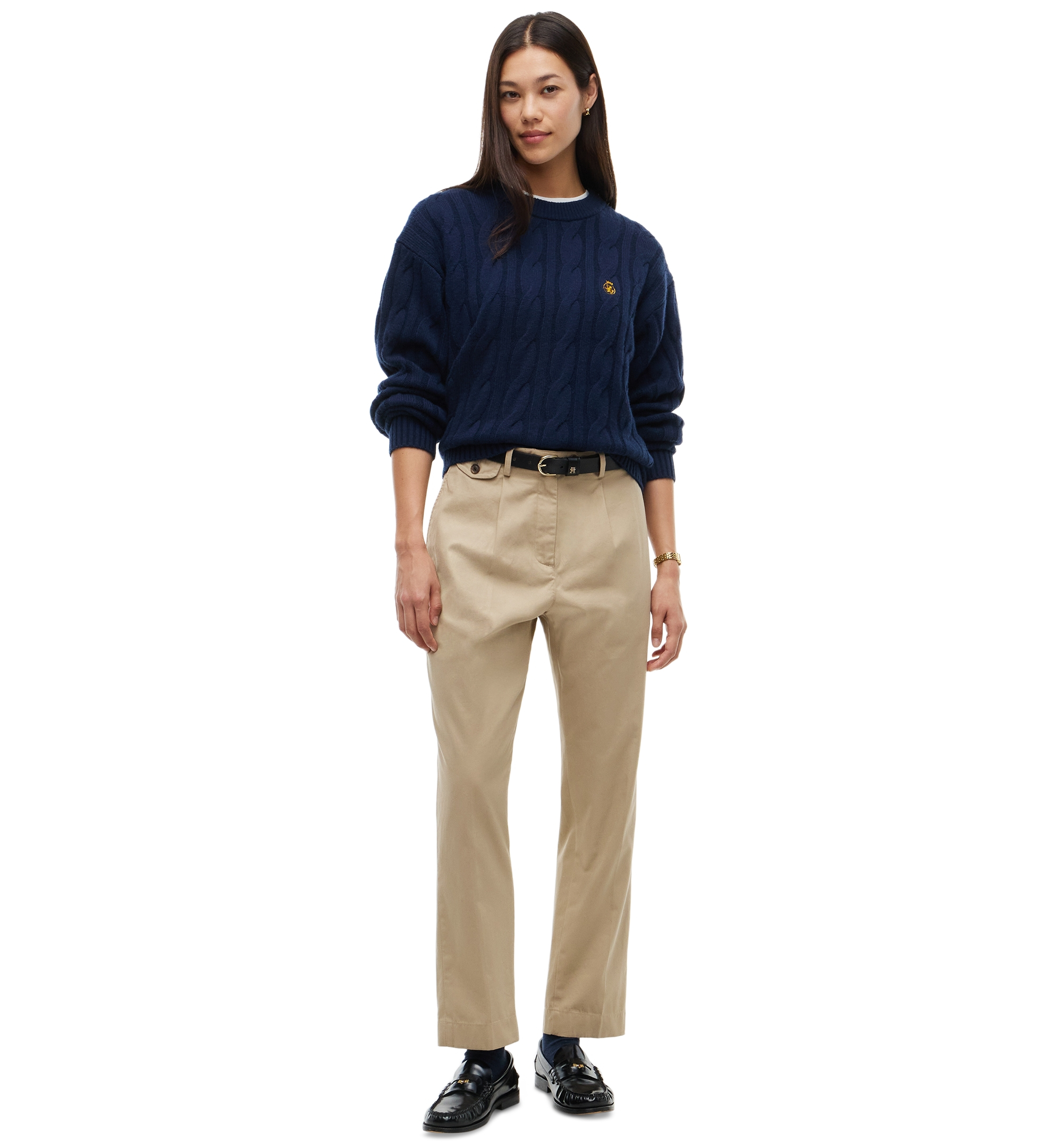 Tommy Hilfiger Women's American Icons Chino High-Rise Straight Pants, Macy's Exclusive - Beige