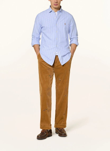 POLO RALPH LAUREN Oxfordhemd Custom Fit – HELLBLAU / WEISS / GRAU