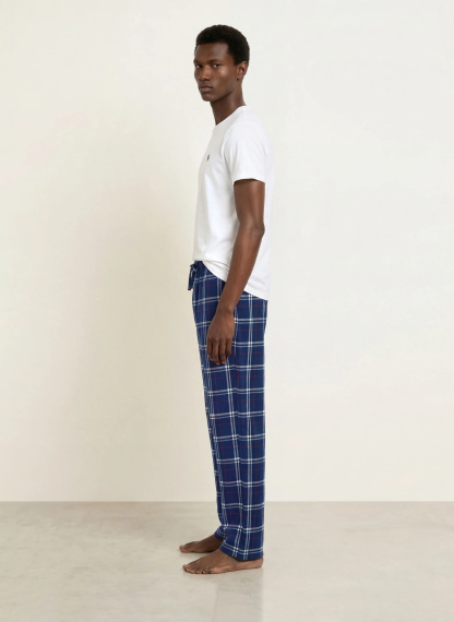 POLO RALPH LAUREN Lounge-Hose aus Flanell – DUNKELBLAU / DUNKELROT / WEISS