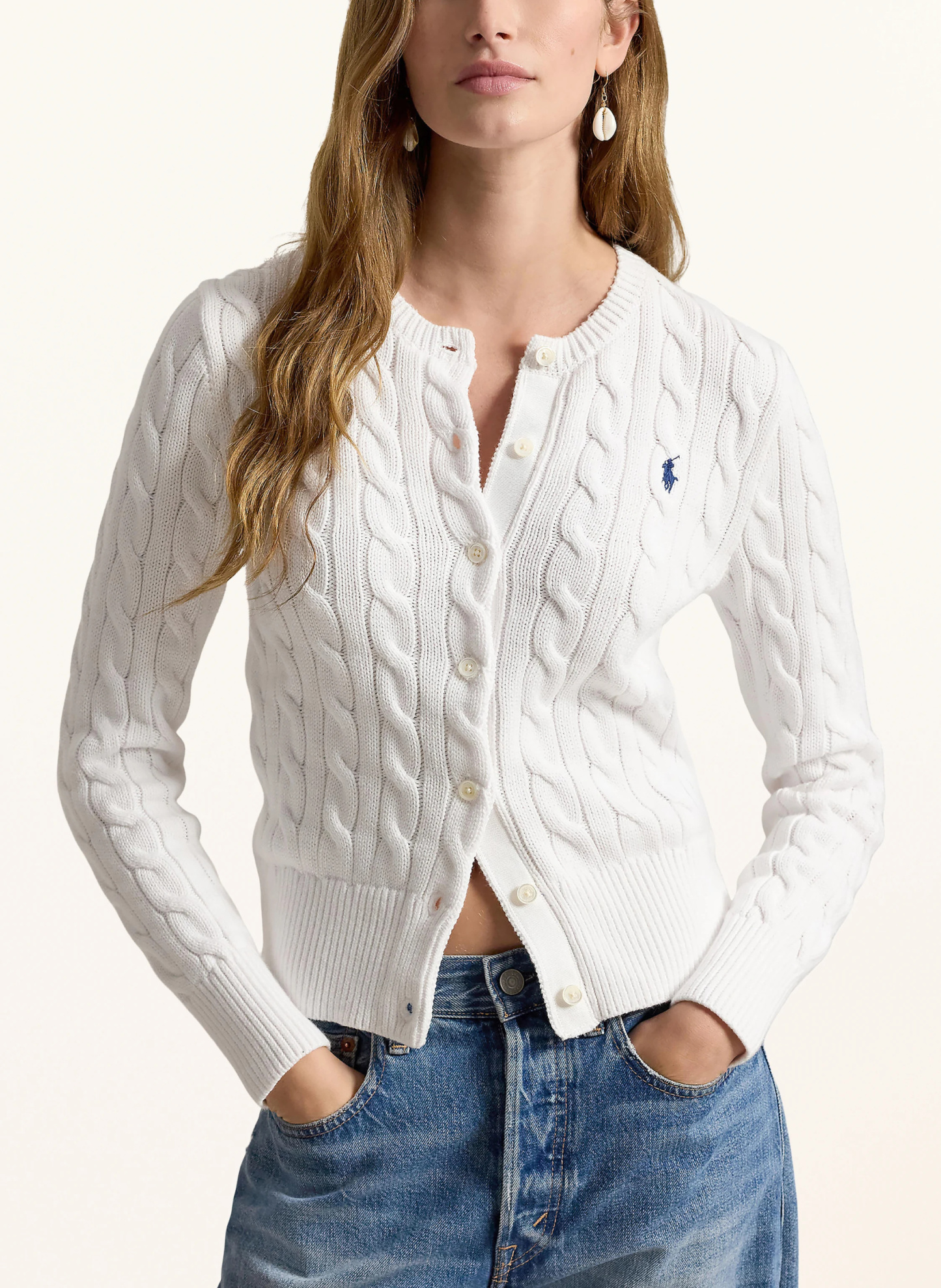 POLO RALPH LAUREN Strickjacke – WEISS