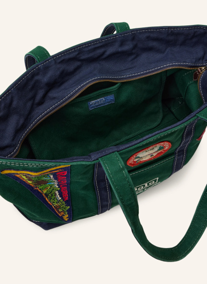 POLO RALPH LAUREN Shopper – GRÜN / GELB / DUNKELBLAU