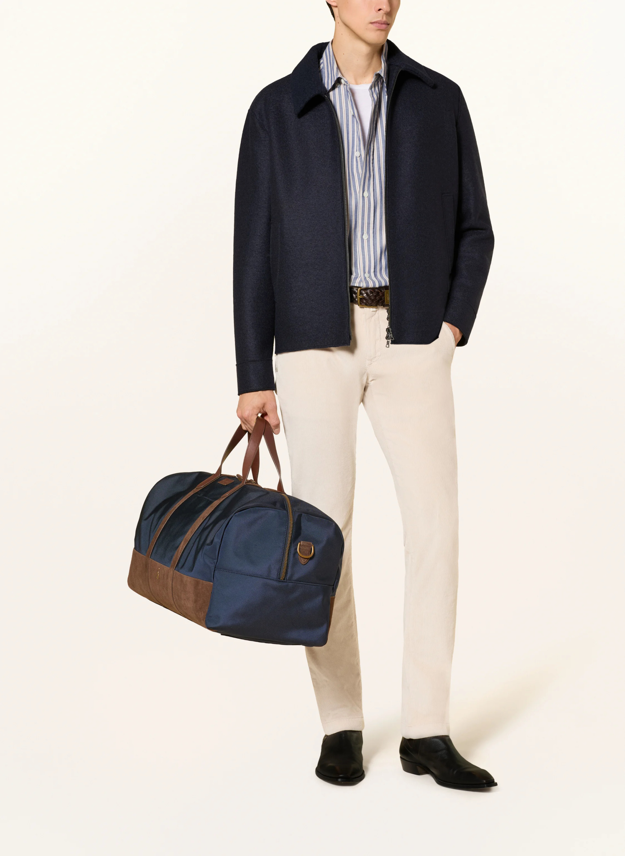 POLO RALPH LAUREN Reisetasche – DUNKELBLAU / GOLD / DUNKELBRAUN