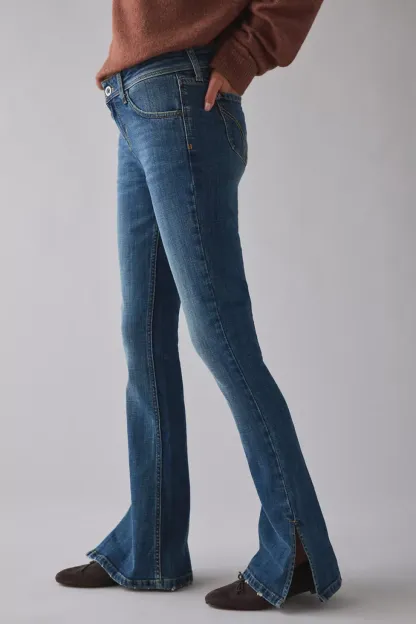 BDG Brooke Split Hem Low-Rise Flare Jeans - Tinted Denim