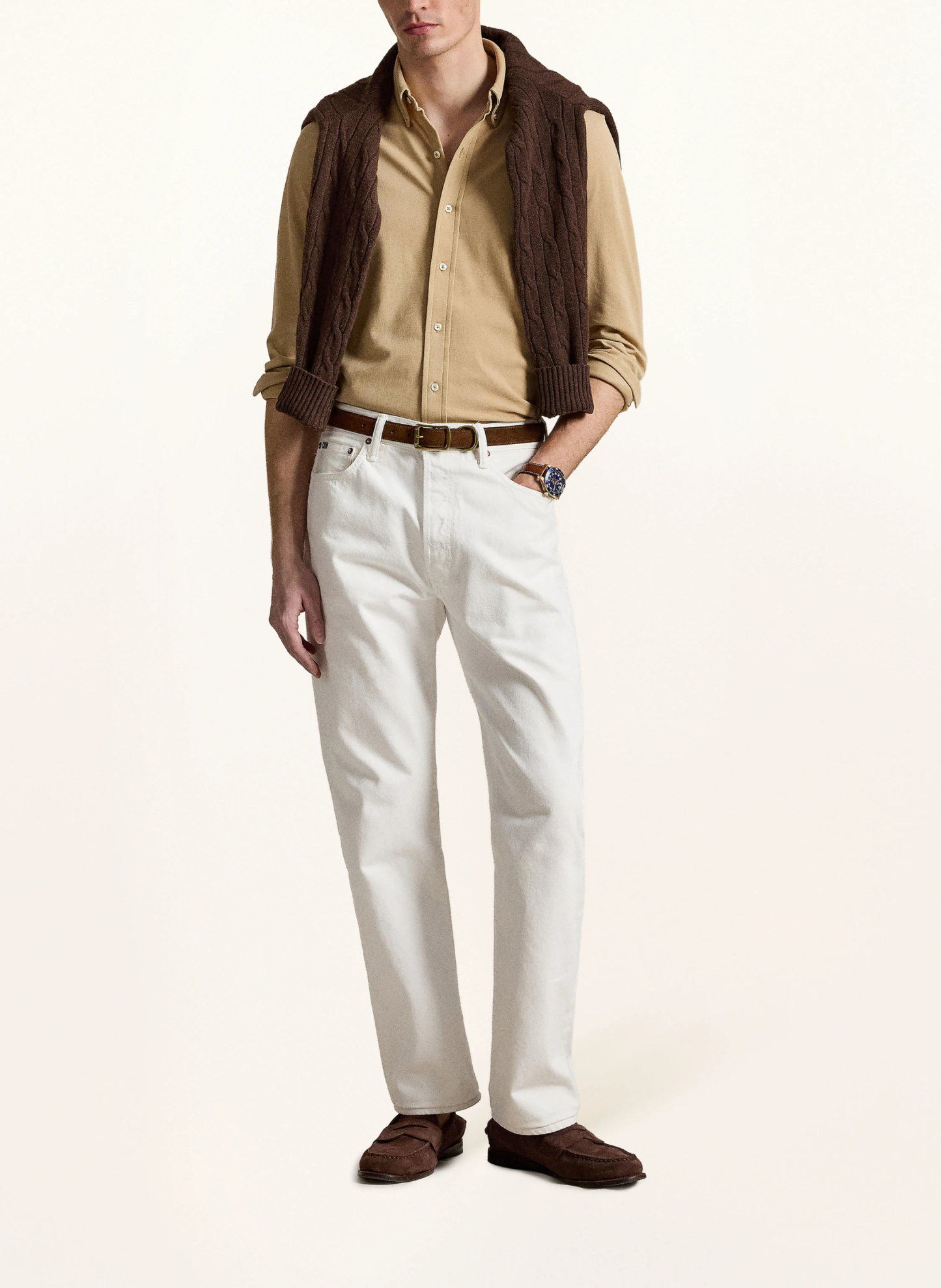 POLO RALPH LAUREN Piqué-Hemd Custom Fit – KHAKI