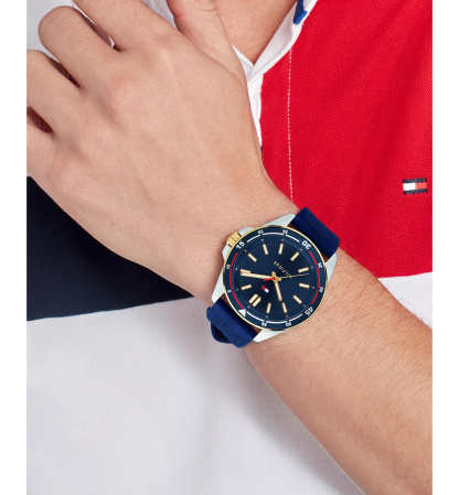 Tommy Hilfiger Men's Quartz Navy Silicone Strap Watch 42mm - Navy