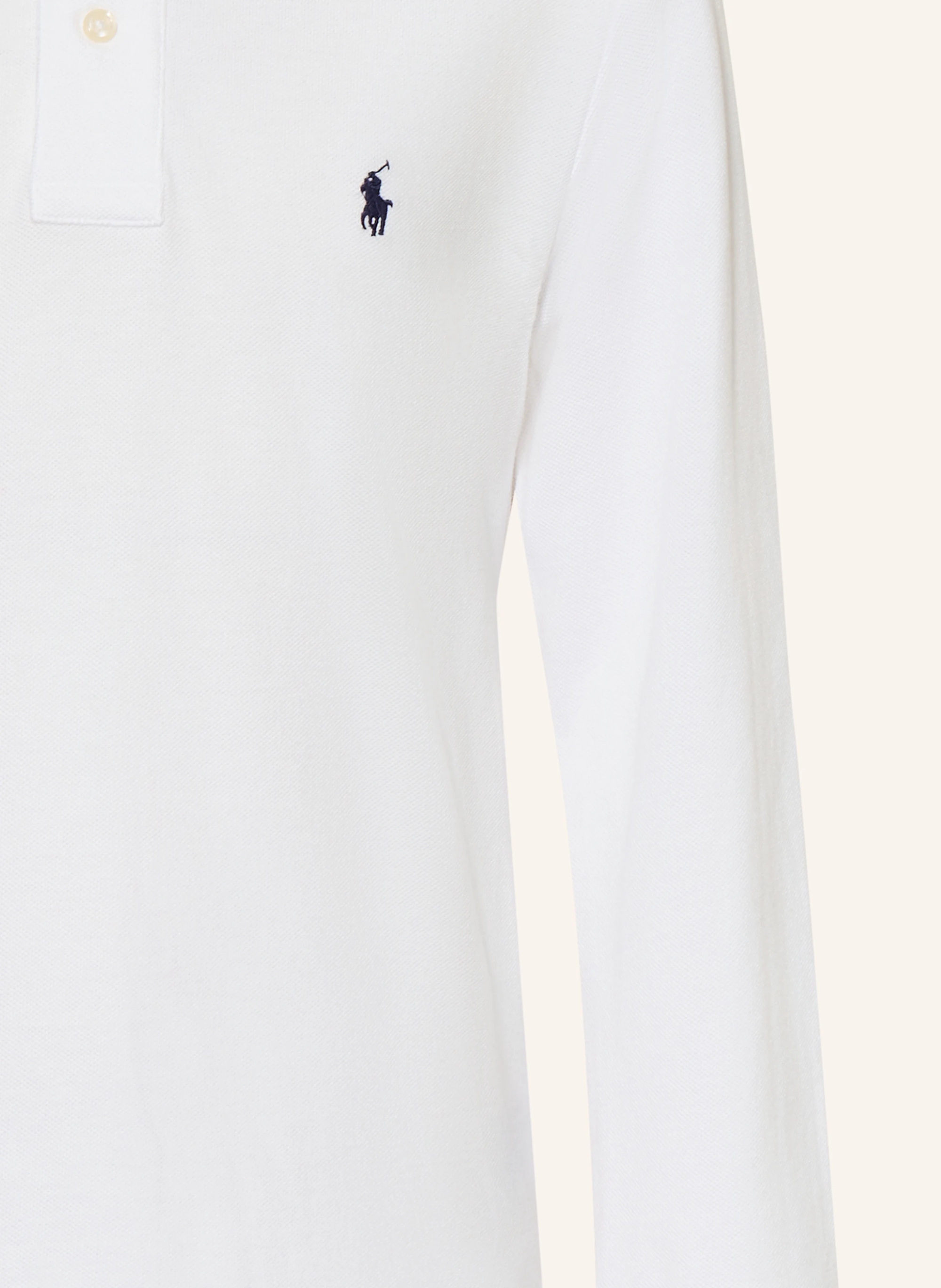 POLO RALPH LAUREN Piqué-Poloshirt – WEISS / DUNKELBLAU