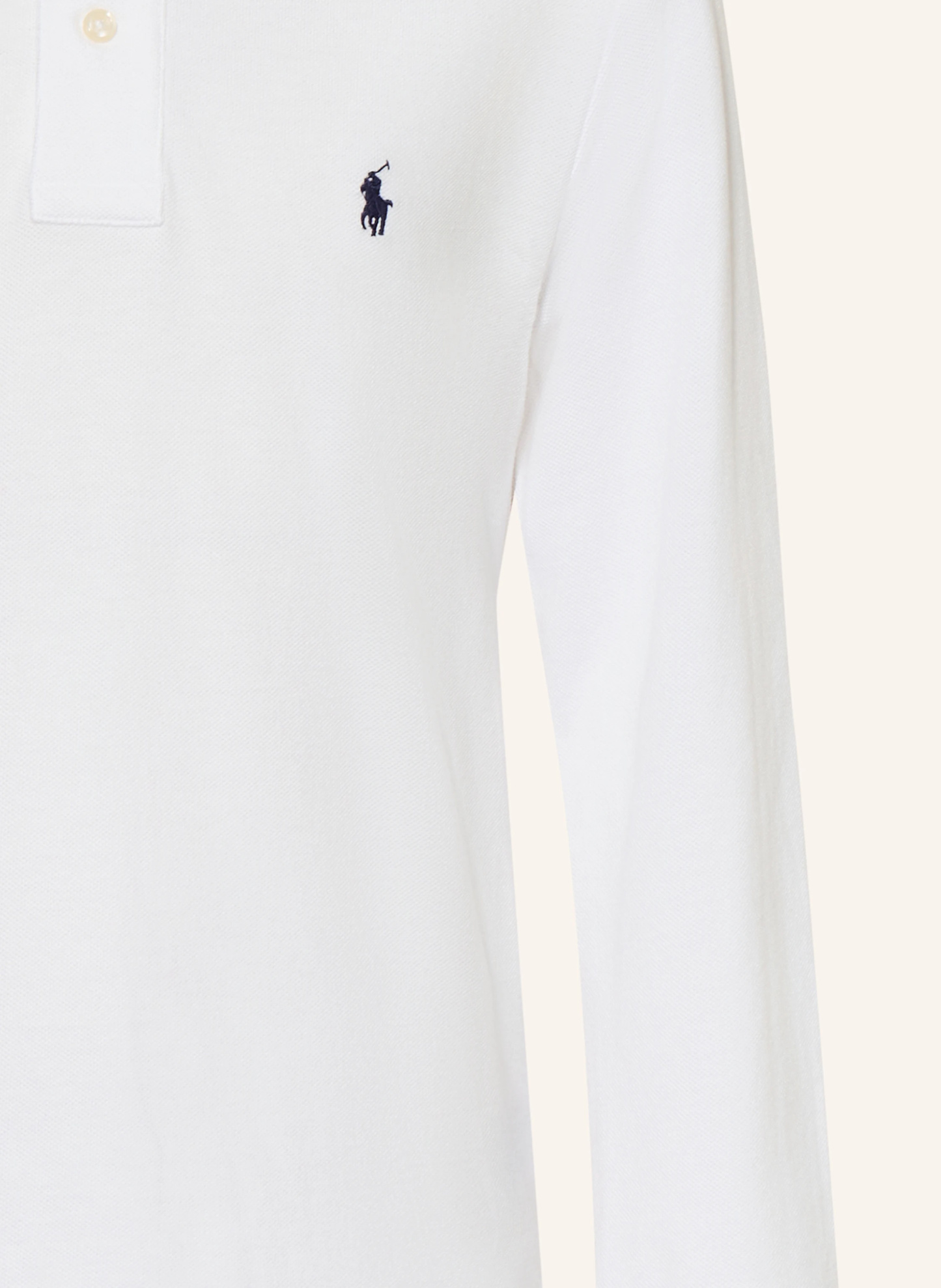 POLO RALPH LAUREN Piqué-Poloshirt – WEISS / DUNKELBLAU
