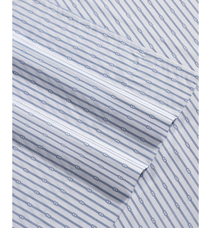 Tommy Hilfiger Printed 200-Thread Count Cotton Percale Sheet Set - Monogram Pastel Blue