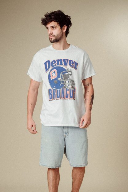 Junk Food NFL Throwback Helmet Flea Market Tee - Denver Broncos