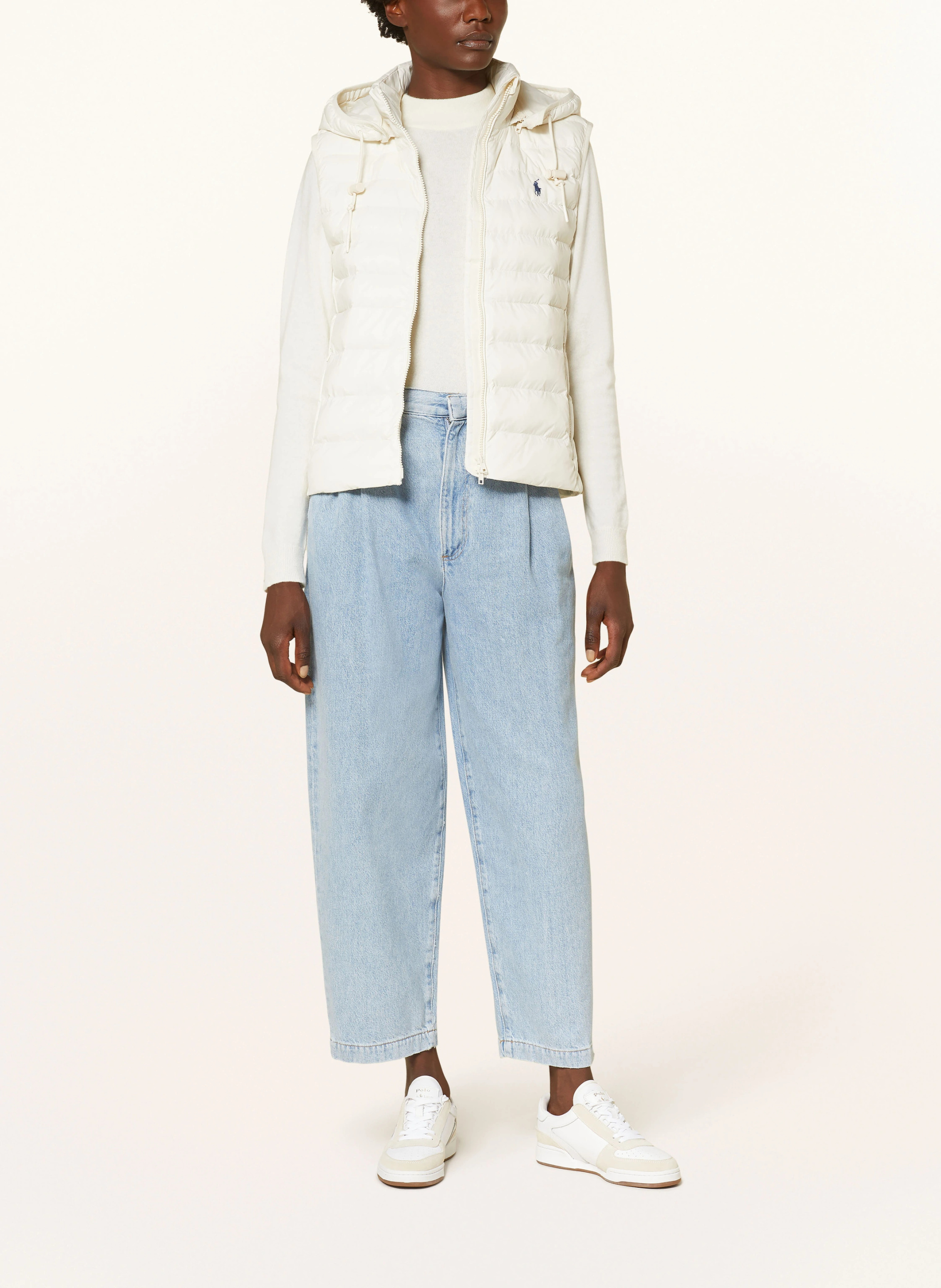 POLO RALPH LAUREN Steppweste mit abnehmbarer Kapuze – CREME