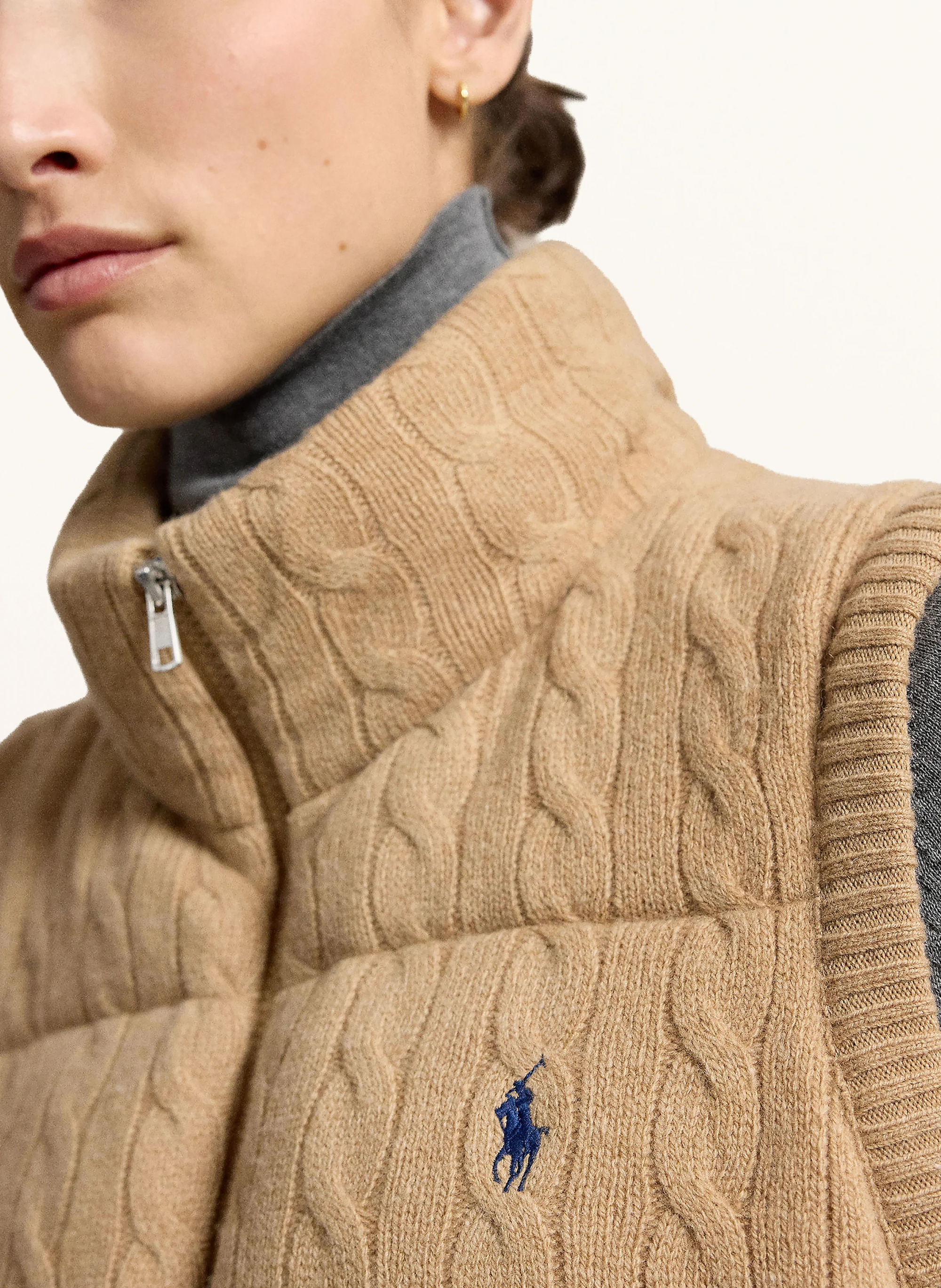 POLO RALPH LAUREN Steppweste – HELLBRAUN / DUNKELBLAU